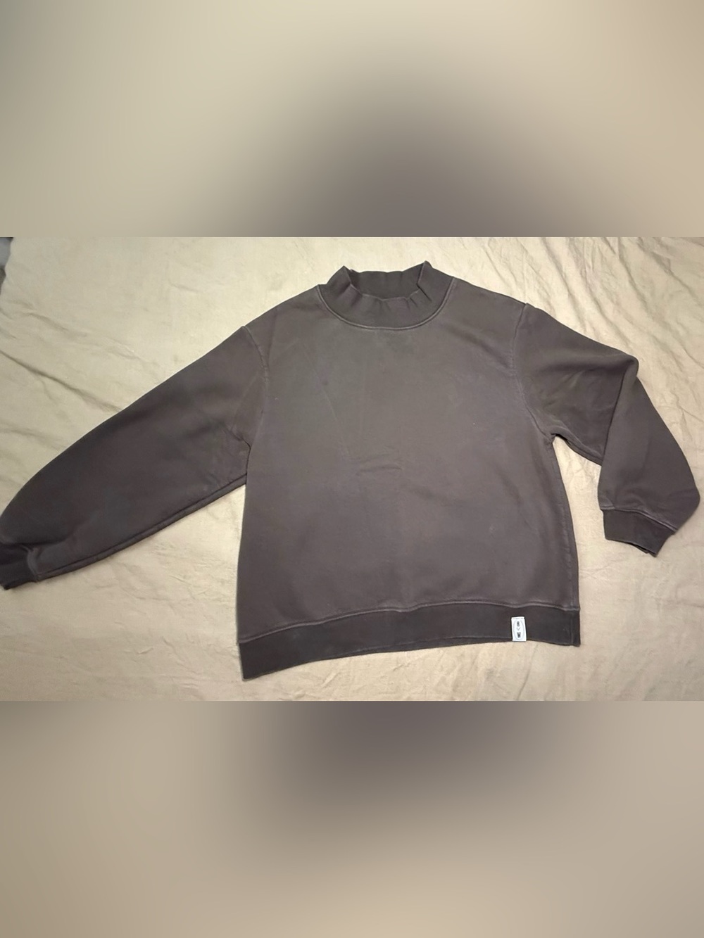 Homewurk Women’s Brown Crewneck Sweater - Minimal Mock Neck Collar
